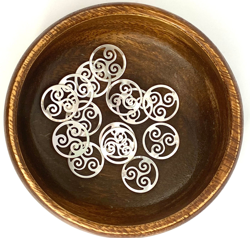 White South Sea Mother Of Pearl Beads, Sku#M528