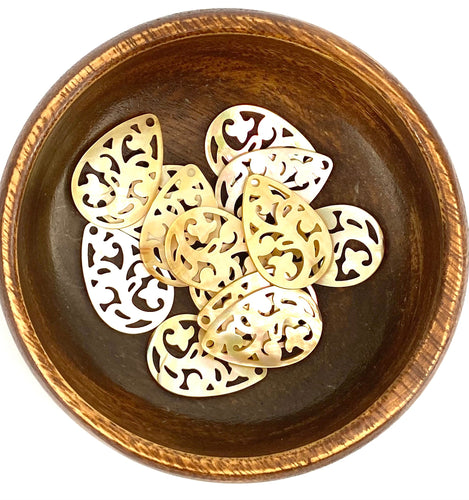 Mother Of Pearl Tear Drop Beads, Sku#M525