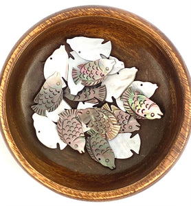 Tahitian Mother Of Pearl Fish Beads, Sku#M483