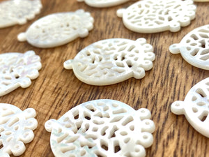 White South Sea Mother Of Pearl Beads, Sku#M521