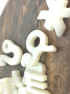 White South Sea Mother Of Pearl Horoscope Signs Sku#M231