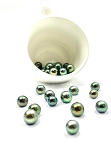 Stunning AA+ peacock Tahitian pearls, Round, 8-11mm