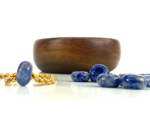White Dot Blue Jade Beads, Sku#BG63