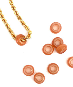 Dyed Orange Jade Donut Beads, Sku#BG54