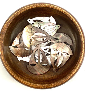 Black Tahitian Mother Of Pearl Boat Beads, Sku#M350