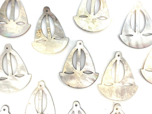 Black Tahitian Mother Of Pearl Boat Beads, Sku#M350
