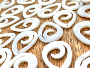 White South Sea Mother Of Pearl Beads, Sku#M629