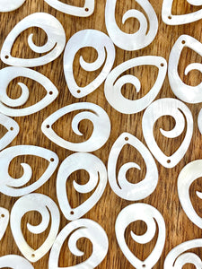White South Sea Mother Of Pearl Beads, Sku#M629