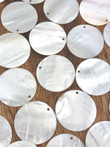 White South Sea Mother Of Pearl Circle Beads Sku#M584