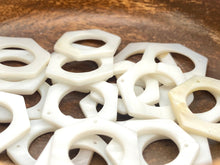 White South Sea Mother Of Pearls Hexagon Beads, Sku#M562