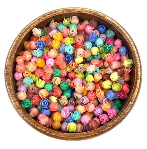 Mother Of Pearl Small Rose Beads, Sku#M675