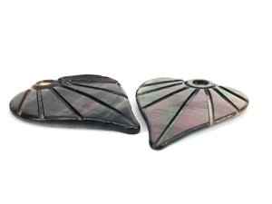 Black Tahitian Mother Of Pearl Heart Shell Sku#M332