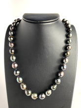 Tahitian pearl necklace, 100% natural, sterling silver clasp, SKU# 11142