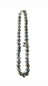 Tahitian pearl necklace, 100% natural, sterling silver clasp, SKU# 11142