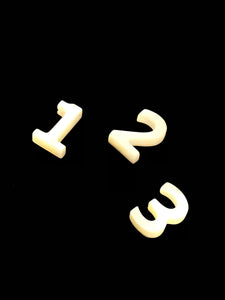 White South Sea Mother Of Pearl Numbers Sku#M596