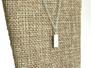 Sterling Silver Rectangle Charm w/ Ring, Sku#2377 C