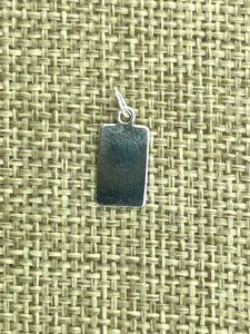 Sterling Silver Rectangle Charm w/ Ring, Sku#2377 C