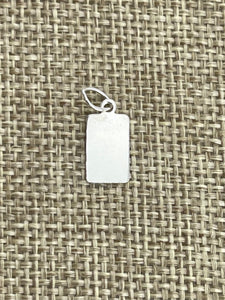 Sterling Silver Rectangle Charm w/ Ring, Sku#2377 C