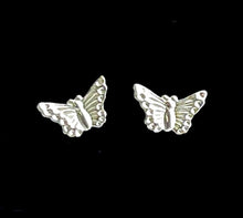 Sterling Silver Butterfly Studs, Sku#243-5