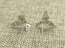 Sterling Silver Whale Tail Studs, Sku#1512-5