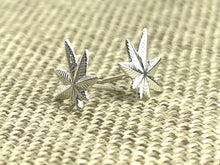 Sterling Silver Marijuana Leaf Studs, Sku#1156-5