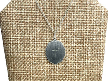 Sterling Silver Oval Cross Pendant, Sku#2644C