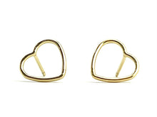 14KGF 10mm Heart Post Earrings, Sku#400H10P