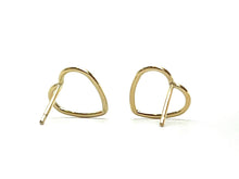 14KGF 10mm Heart Post Earrings, Sku#400H10P