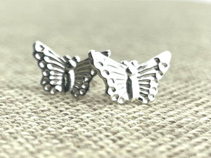 Sterling Silver Butterfly Studs, Sku#243-5