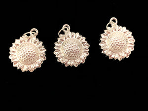 Sunflower Charm with jump ring , Sku#1797-C