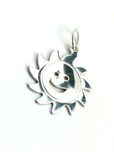 Smiley Face Sterling Silver Sun Charm Sku#362C.020