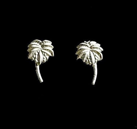 Sterling Silver Palm Tree Studs, Sku#1172-5