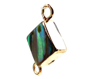 Diamond shape abalone mother of pearl charm, Sku#M749
