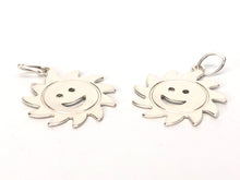 Smiley Face Sterling Silver Sun Charm Sku#362C.020