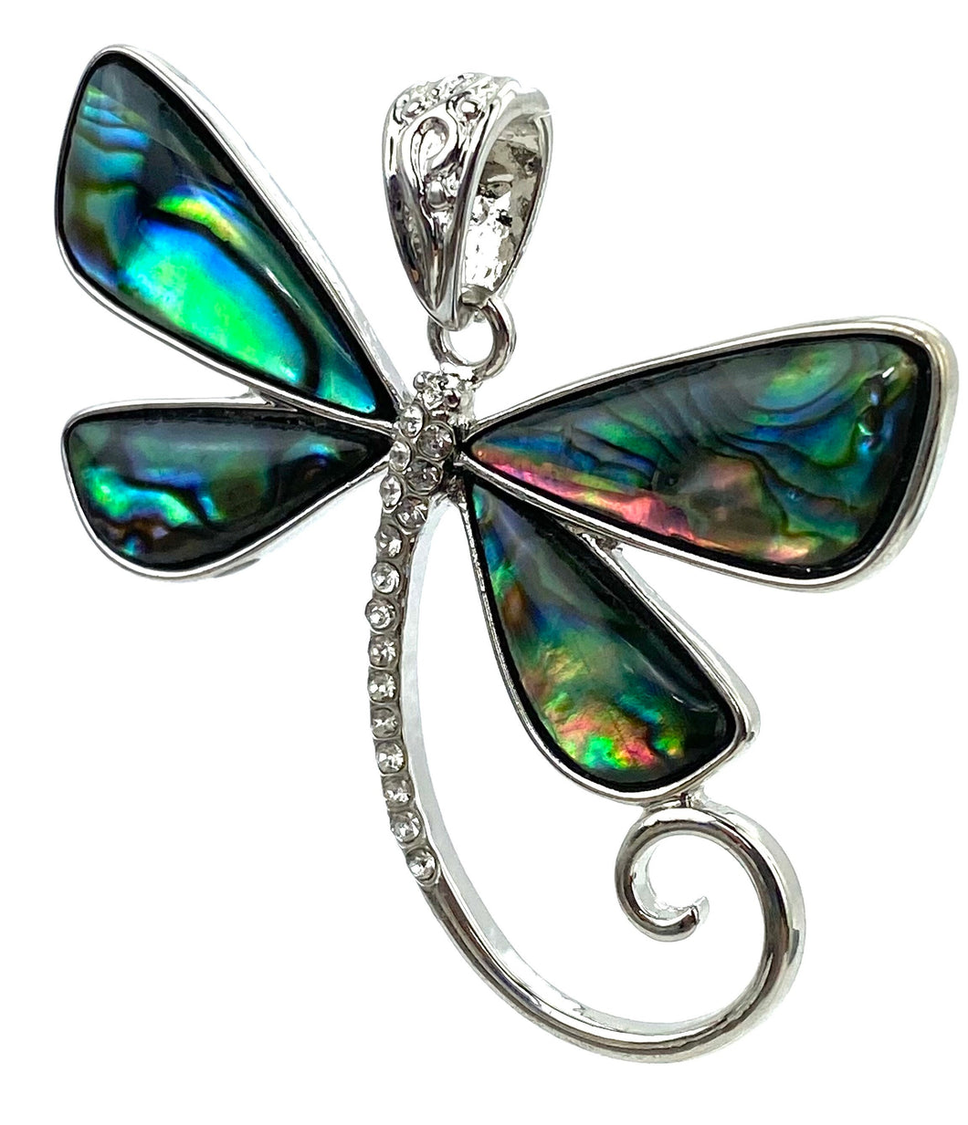 Sterling silver dragon fly abalone mother of pearl pendant, SKU#M935