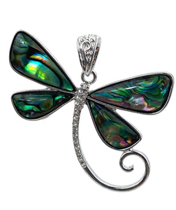 Sterling silver dragon fly abalone mother of pearl pendant, SKU#M935