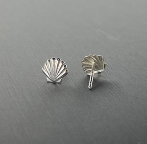 Sterling silver sea shell earring stud, SKU#595-5