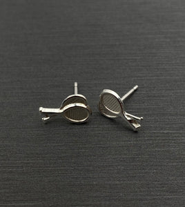Tennis racket sterling silver earring studs, SKU#767-5