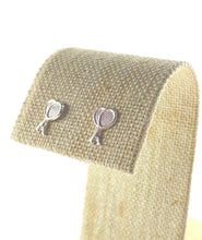 Tennis racket sterling silver earring studs, SKU#767-5