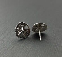 Sand dollar sterling silver earring studs, SKU#891-5