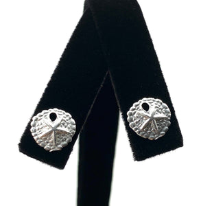 Sand dollar sterling silver earring studs, SKU#891-5