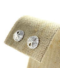Sand dollar sterling silver earring studs, SKU#891-5