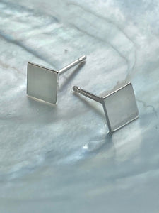 Sterling silver diamond shape earring stud, SKU# 7.020-5