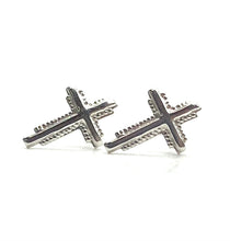 Cross sterling silver earring stud, SKU# 1408-5