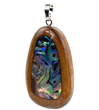 Wood / abalone mother of pearl pendant, SKU# M775