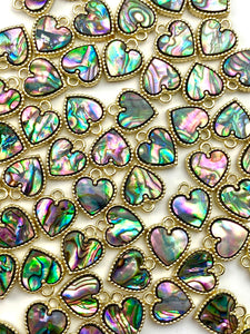 Heart abalone mother of pearl charm, SKU#M1034