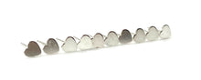 Sterling Silver Heart Studs, Sku#10.020-5