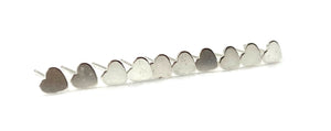 Sterling Silver Heart Studs, Sku#10.020-5