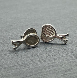 Tennis racket sterling silver earring studs, SKU#767-5