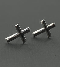 Cross sterling silver earring studs, SKU# 594-5